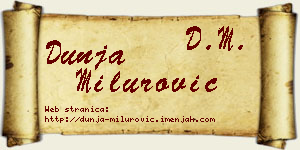 Dunja Milurović vizit kartica